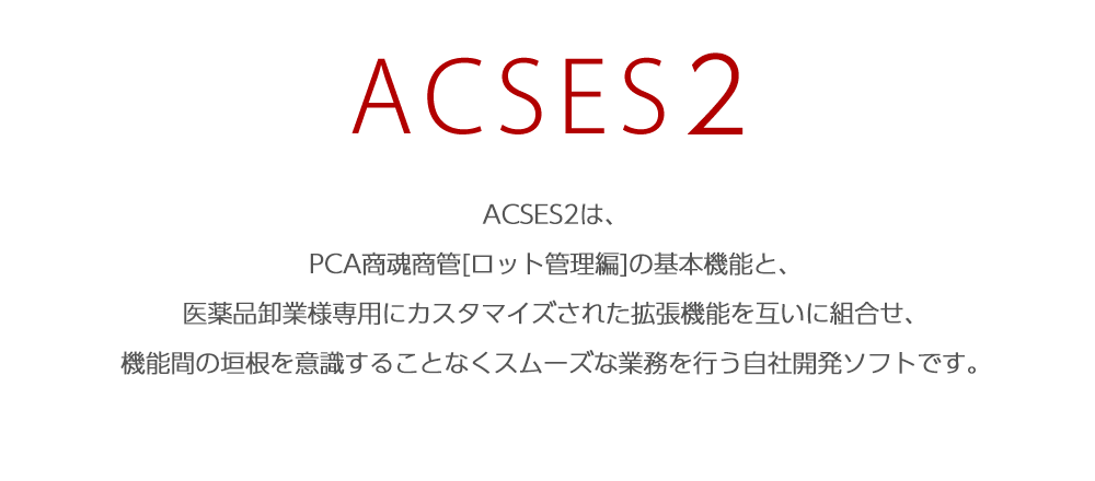 ACSES　ジェネリック医薬品総合販売支援システム（Automatic Control Selling System）